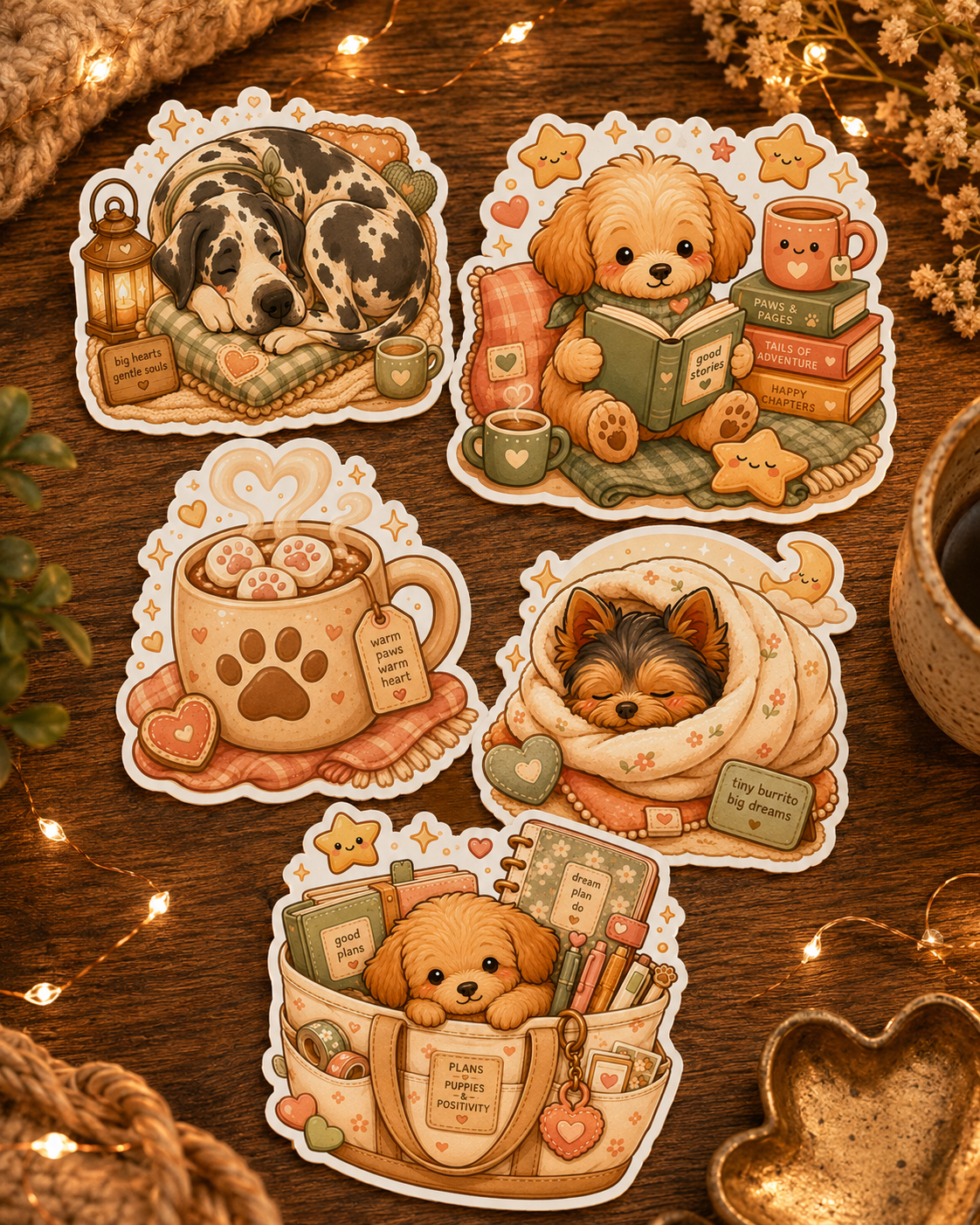 Pawprints & Snuggles – Waterproof Die Cut Sticker Collection