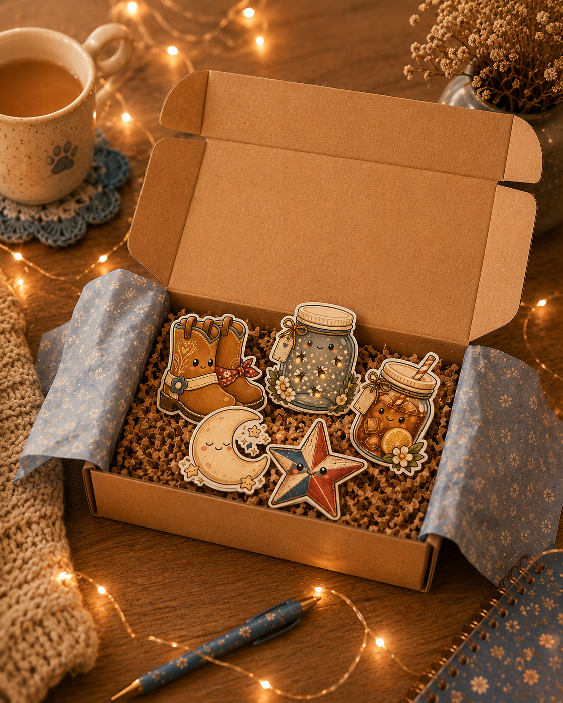 Backyard Summer Nights – Waterproof Vinyl Die Cut Sticker Pack (July Collection)