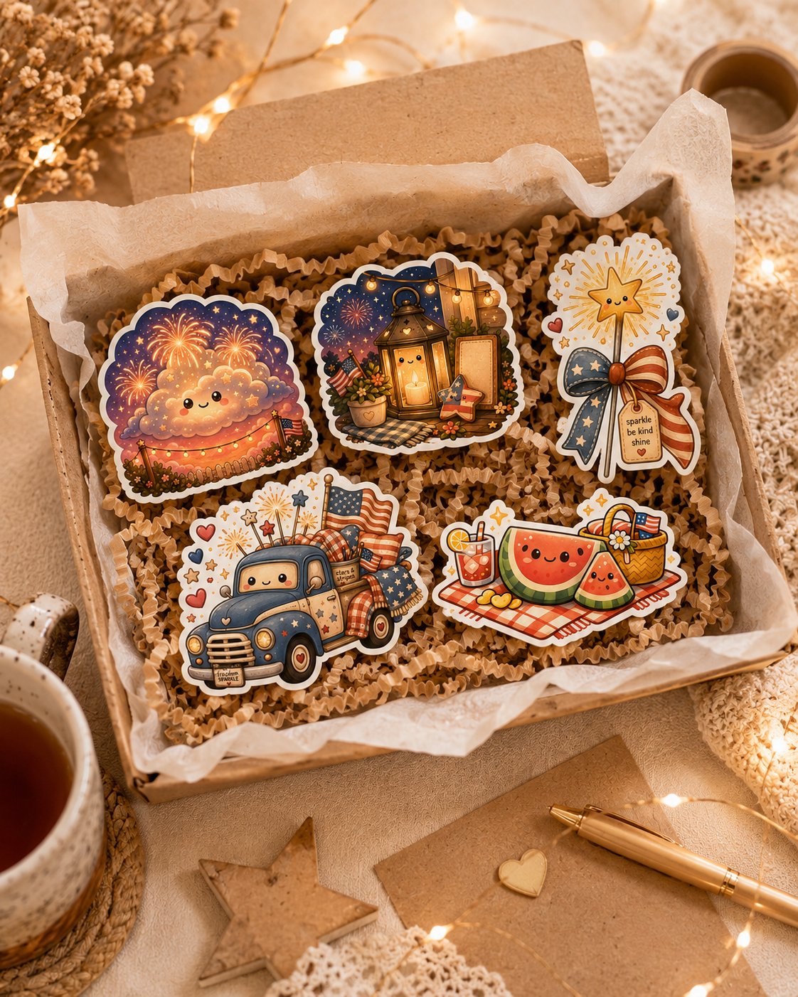 Americana Nights – Waterproof Die Cut Sticker Collection
