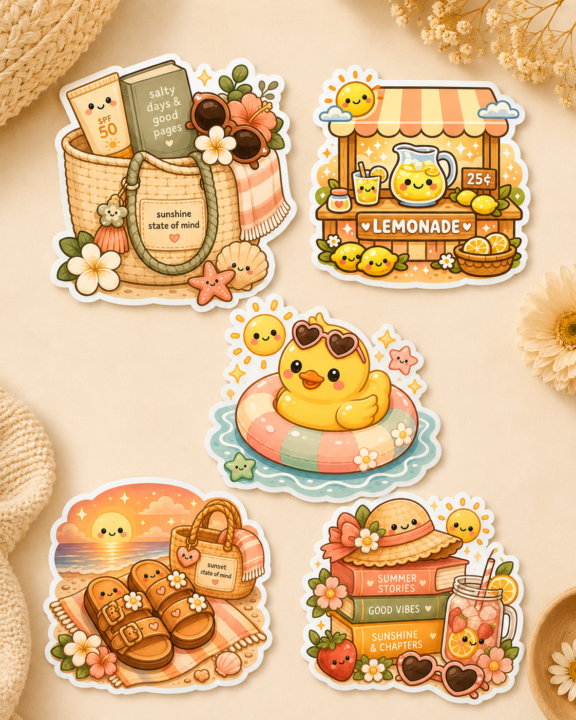 Summer Daydreams - Waterproof Die Cut Sticker Pack