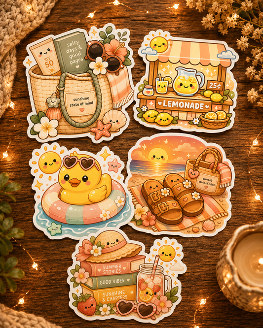 Summer Daydreams - Waterproof Die Cut Sticker Pack